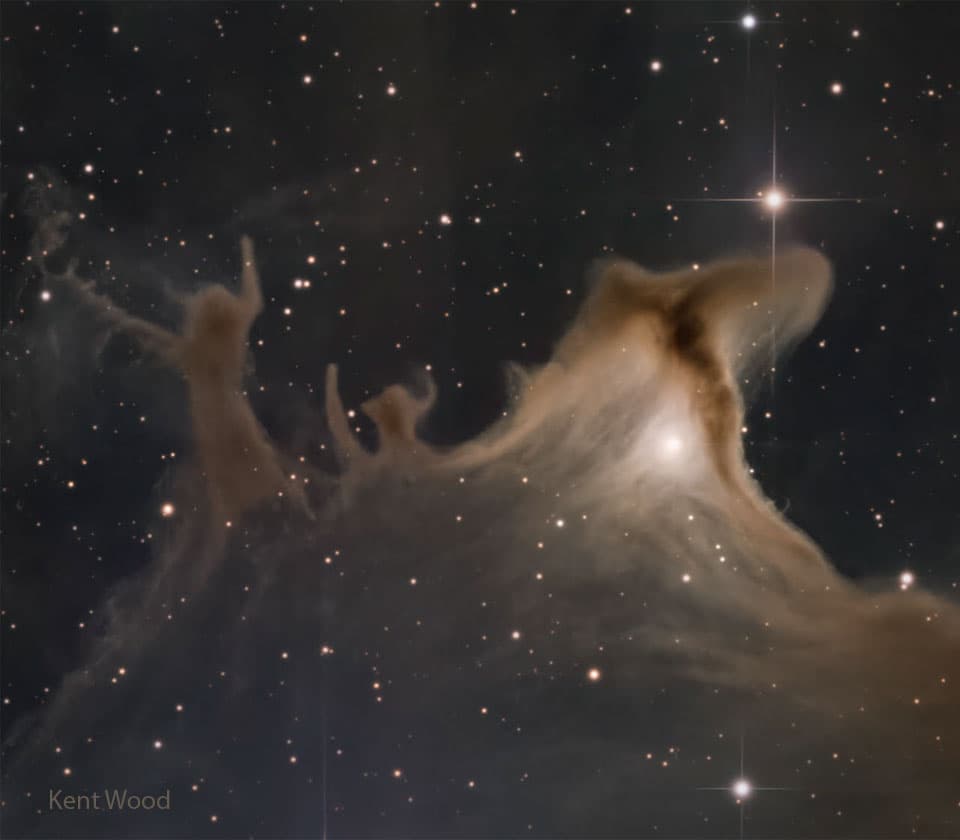 Dust Shapes of the Ghost Nebula